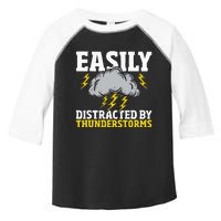 Easily Distracted By Thunderstorms Weather Meteorologist Toddler Fine Jersey T-Shirt