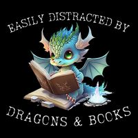 Easily Distracted By Dragons And Books Introvert Funny Premium T-Shirt