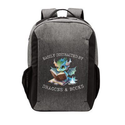 Easily Distracted By Dragons And Books Introvert Funny Vector Backpack