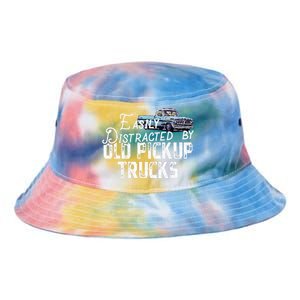 Easily Distracted By Old Pickup Trucks Cute Trucker Tie Dye Newport Bucket Hat