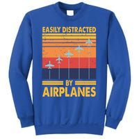 Easily Distracted By Airplanes Funny Pilot Airplane Lover Cute Gift Sweatshirt