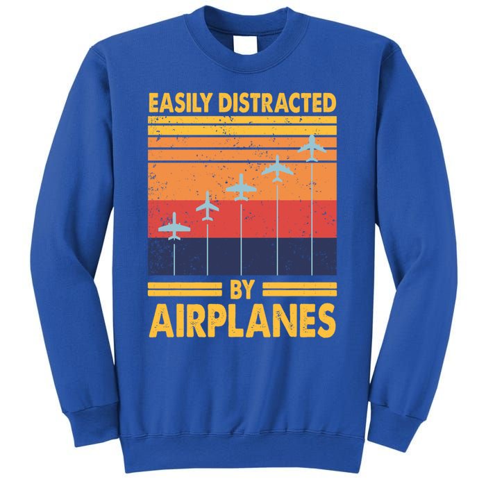 Easily Distracted By Airplanes Funny Pilot Airplane Lover Cute Gift Sweatshirt