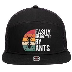 Easily Distracted By Ants Insect Ant Keeper Farm 7 Panel Mesh Trucker Snapback Hat