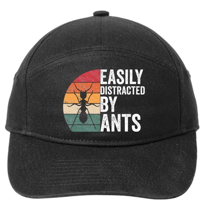 Easily Distracted By Ants Insect Ant Keeper Farm 7-Panel Snapback Hat