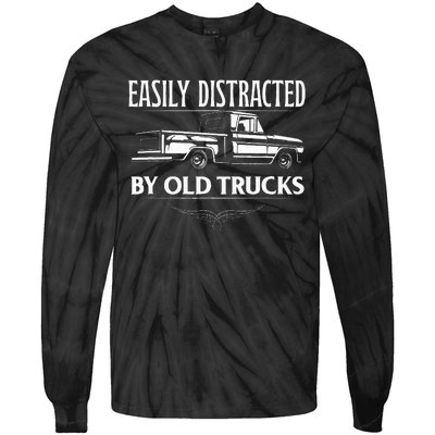 Easily Distracted By Old Pick Up Trucks Tie-Dye Long Sleeve Shirt