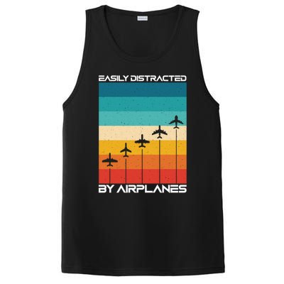 Easily Distracted By Planes Aircraft Pilot Planes Gift PosiCharge Competitor Tank