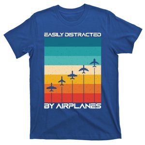 Easily Distracted By Planes Aircraft Pilot Planes Gift T-Shirt