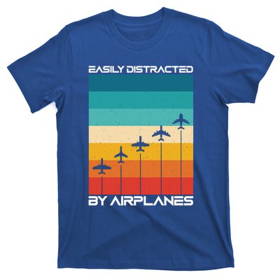 Easily Distracted By Planes Aircraft Pilot Planes Gift T-Shirt