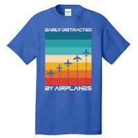 Easily Distracted By Planes Aircraft Pilot Planes Gift Tall T-Shirt