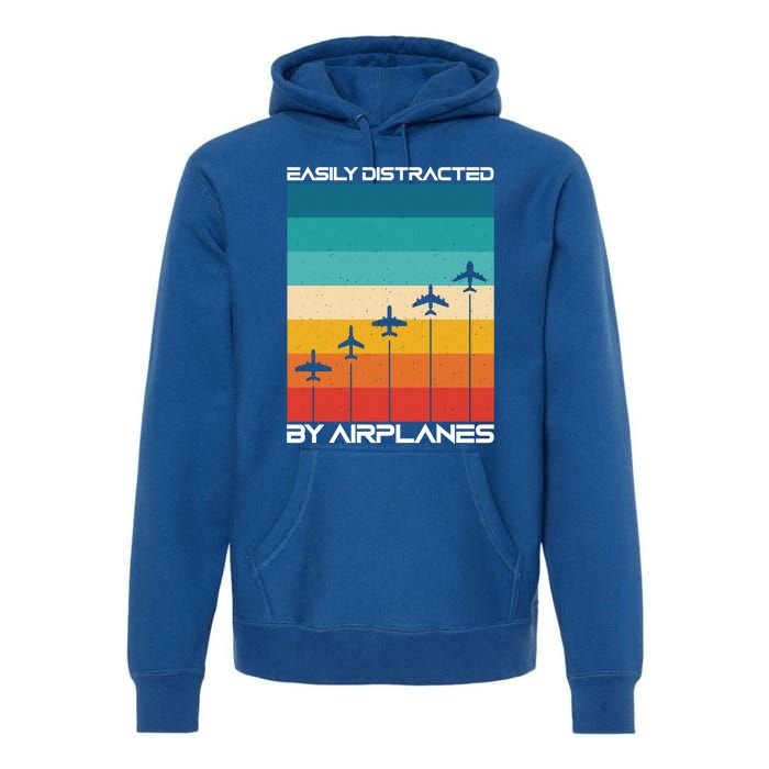 Easily Distracted By Planes Aircraft Pilot Planes Gift Premium Hoodie