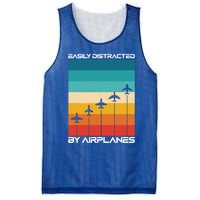 Easily Distracted By Planes Aircraft Pilot Planes Gift Mesh Reversible Basketball Jersey Tank