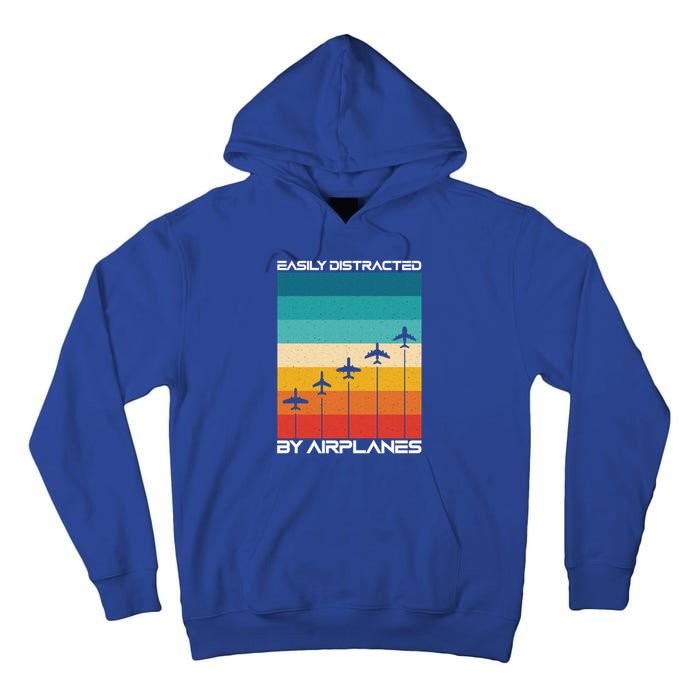 Easily Distracted By Planes Aircraft Pilot Planes Gift Tall Hoodie