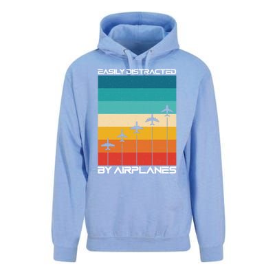 Easily Distracted By Planes Aircraft Pilot Planes Gift Unisex Surf Hoodie