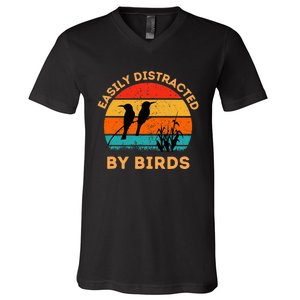 Easily Distracted By Birds V-Neck T-Shirt