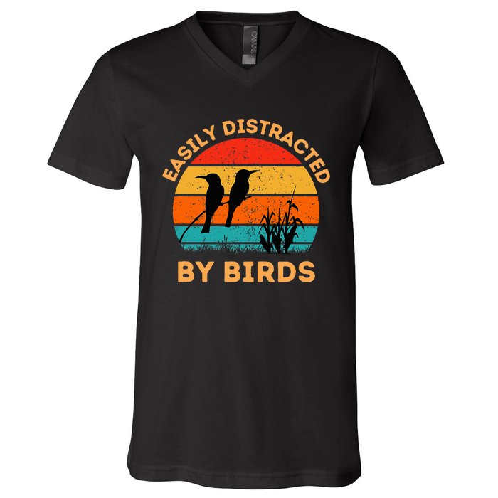 Easily Distracted By Birds V-Neck T-Shirt