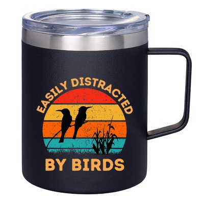 Easily Distracted By Birds 12oz Stainless Steel Coffee Mug