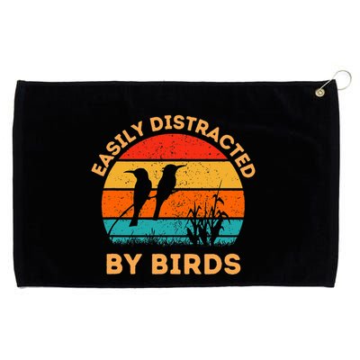 Easily Distracted By Birds Grommeted Golf Towel
