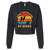 Easily Distracted By Birds Cropped Pullover Crew