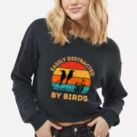Easily Distracted By Birds Cropped Pullover Crew