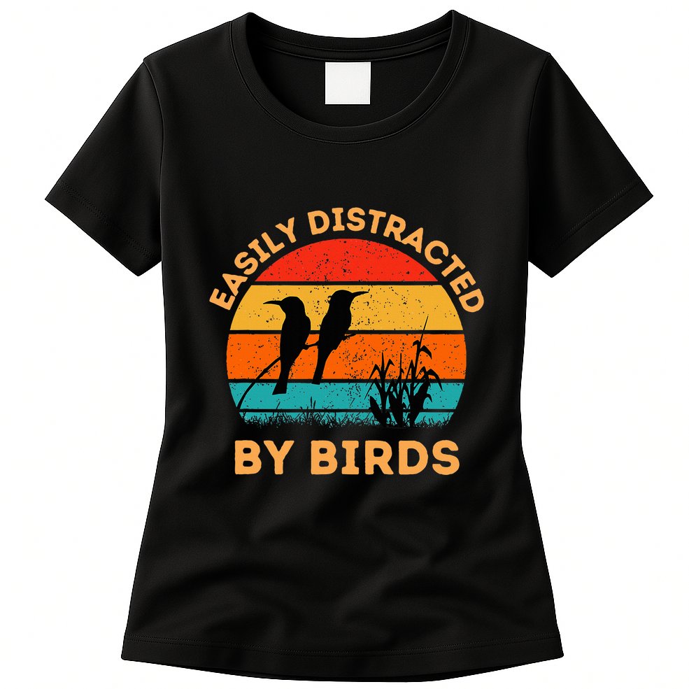 Easily Distracted By Birds Womens T-Shirt