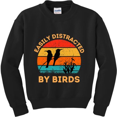 Easily Distracted By Birds Kids Sweatshirt