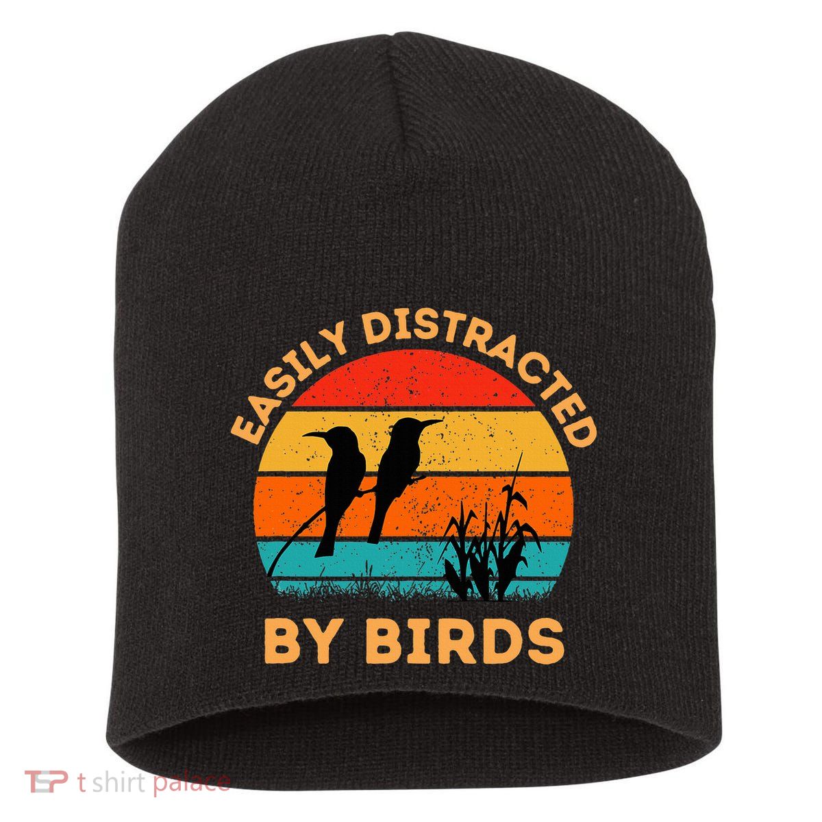 Easily Distracted By Birds Short Acrylic Beanie