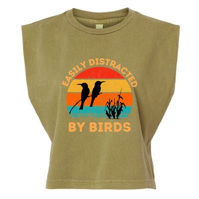 Easily Distracted By Birds Garment-Dyed Women's Muscle Tee
