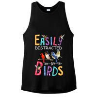 Easily Distracted By Birds Funny Bird Ladies PosiCharge Tri-Blend Wicking Tank