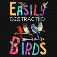 Easily Distracted By Birds Funny Bird Ladies PosiCharge Tri-Blend Wicking Tank