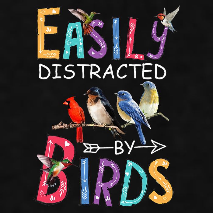 Easily Distracted By Birds Funny Bird Ladies PosiCharge Tri-Blend Wicking Tank