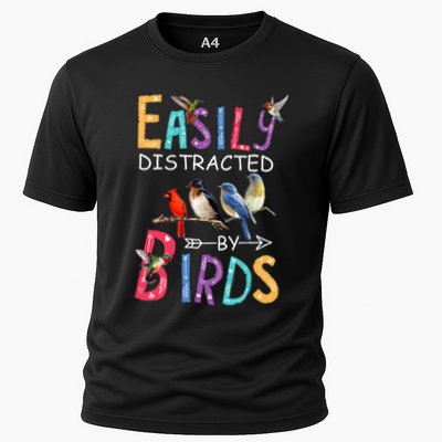 Easily Distracted By Birds Funny Bird Performance Shirt