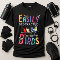 Easily Distracted By Birds Funny Bird Performance Shirt