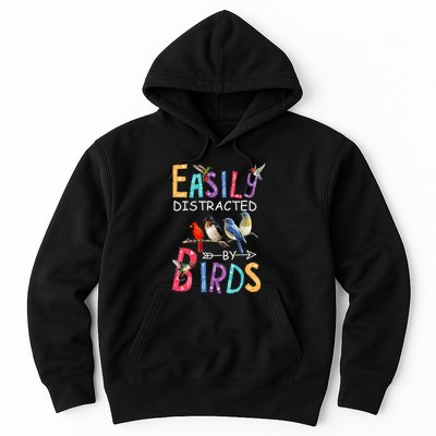 Easily Distracted By Birds Funny Bird Hoodie