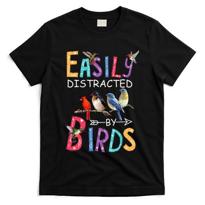 Easily Distracted By Birds Funny Bird T-Shirt