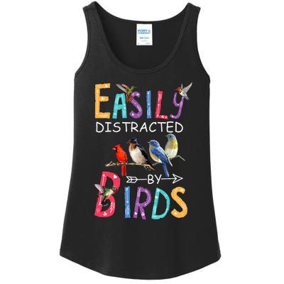 Easily Distracted By Birds Funny Bird Ladies Essential Tank