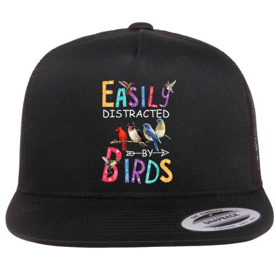 Easily Distracted By Birds Funny Bird Flatbill Hat