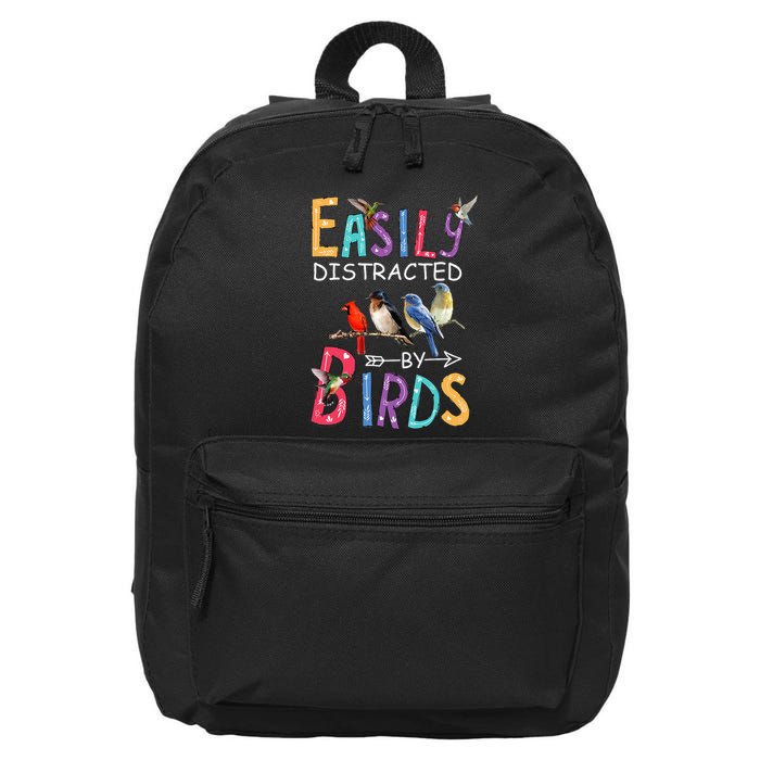 Easily Distracted By Birds Funny Bird 16 in Basic Backpack