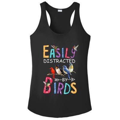 Easily Distracted By Birds Funny Bird Ladies PosiCharge Competitor Racerback Tank