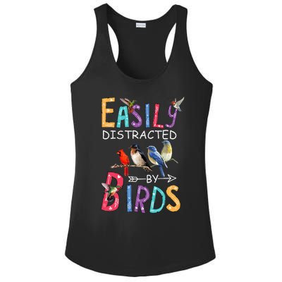 Easily Distracted By Birds Funny Bird Ladies PosiCharge Competitor Racerback Tank