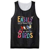 Easily Distracted By Birds Funny Bird Mesh Reversible Basketball Jersey Tank