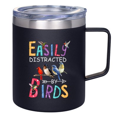 Easily Distracted By Birds Funny Bird 12oz Stainless Steel Coffee Mug