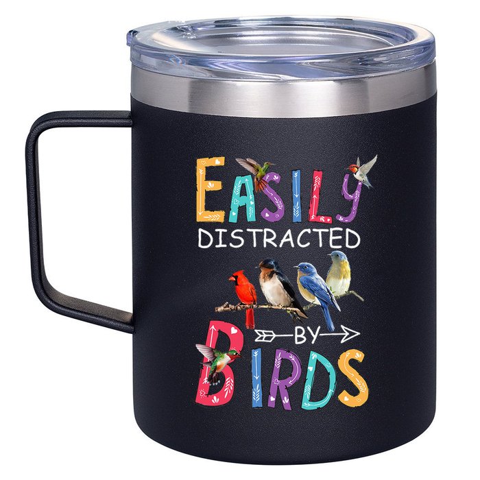 Easily Distracted By Birds Funny Bird 12oz Stainless Steel Coffee Mug
