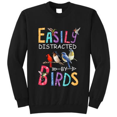 Easily Distracted By Birds Funny Bird Tall Sweatshirt