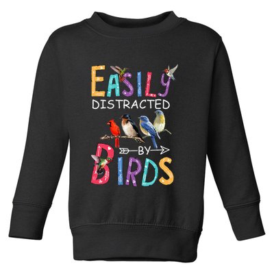Easily Distracted By Birds Funny Bird Toddler Sweatshirt