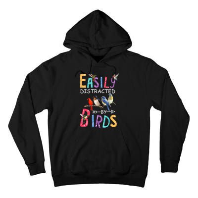 Easily Distracted By Birds Funny Bird Tall Hoodie