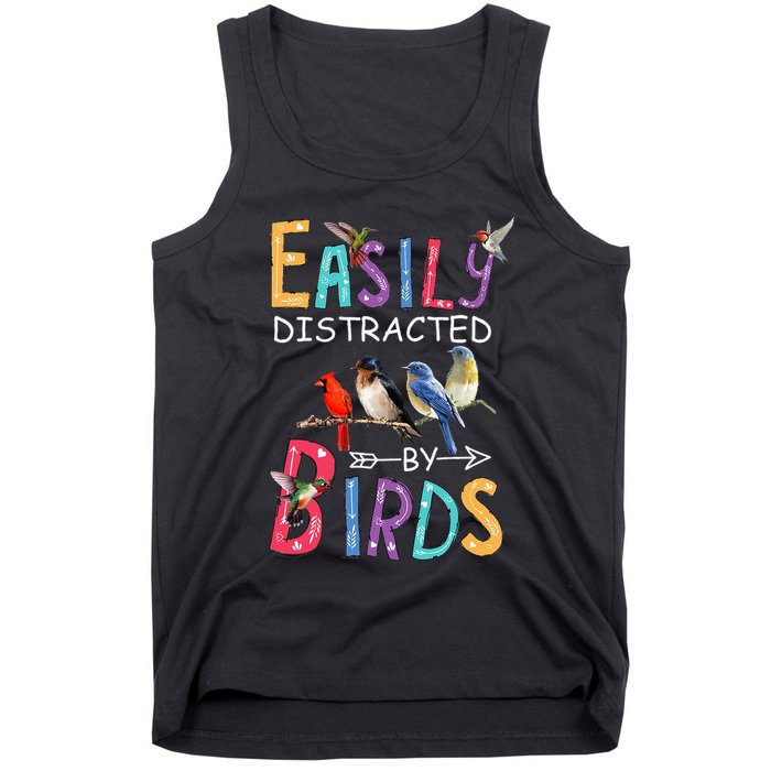 Easily Distracted By Birds Funny Bird Tank Top