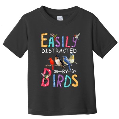 Easily Distracted By Birds Funny Bird Toddler T-Shirt