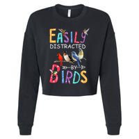 Easily Distracted By Birds Funny Bird Cropped Pullover Crew