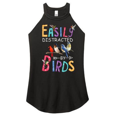 Easily Distracted By Birds Funny Bird Women’s Perfect Tri Rocker Tank