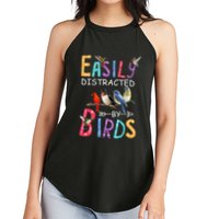 Easily Distracted By Birds Funny Bird Women's Perfect Tri Rocker Tank